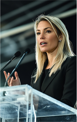 Woman at podium